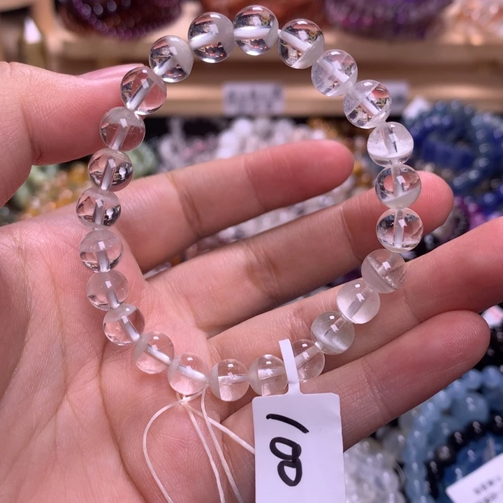 未镶嵌手串水晶7.5白幽灵聚宝盆