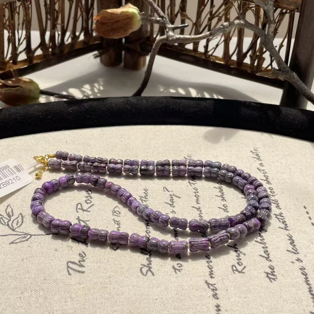 南非舒俱来泥地皇家紫并蒂莲项链/18k/45cm/AZB9210（苏晴）