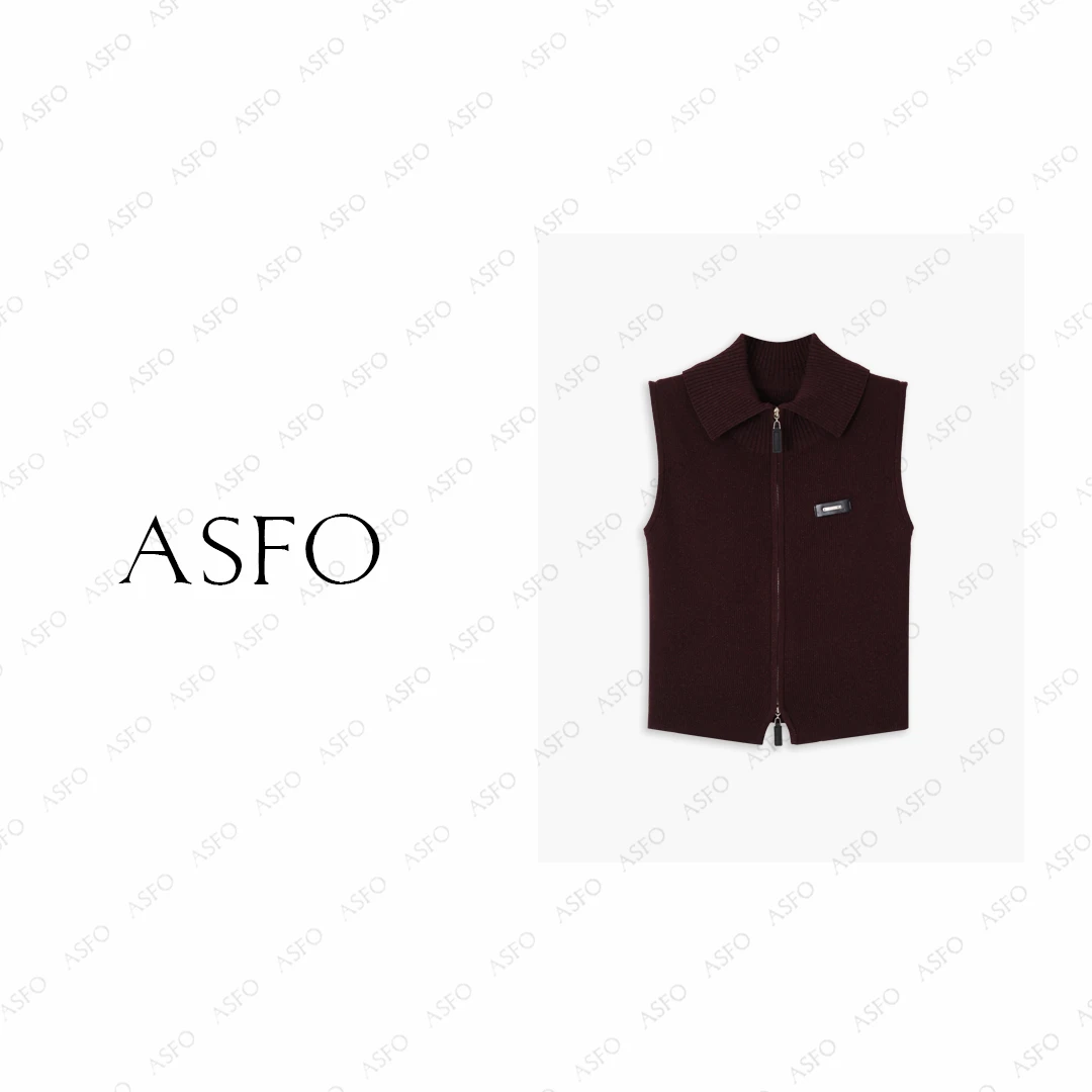 【AS身份牌】25新设计感时尚半拉链气质百搭针织背心AS25QZZ04147