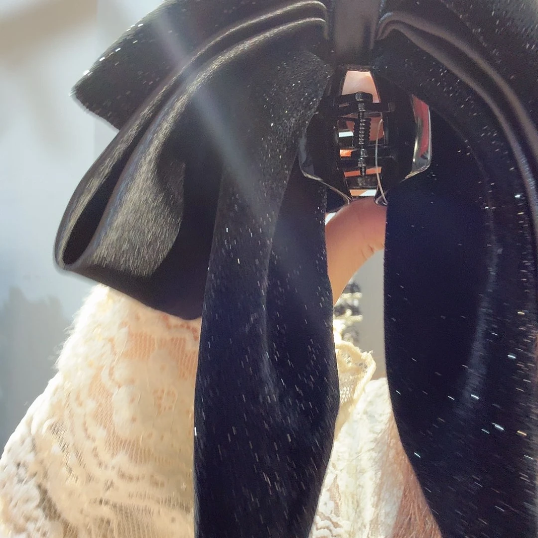 皮质铁合金满天星马尾夹