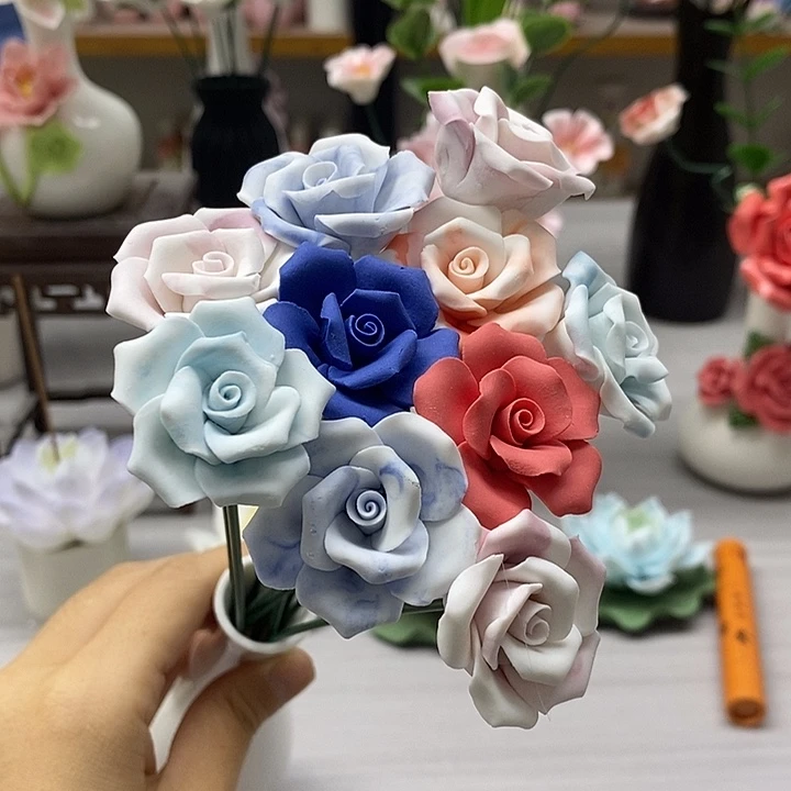 陶瓷陶瓷材料10朵素烧