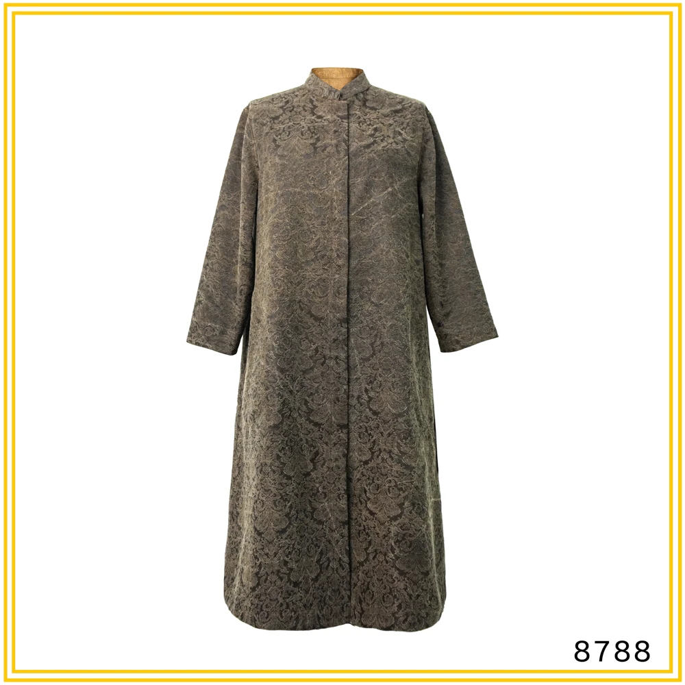 LL 2025秋季新款双面穿凤尾花提花衬衫式中国风风衣8788