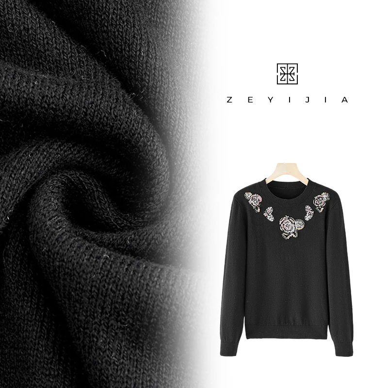 199【ZEYIJIA】长袖常规袖常规款打底衫圆领衫毛针织衫OML-259218