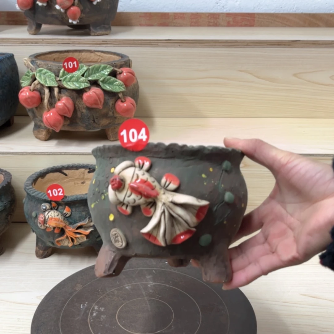 【闪购商品】紫砂花盆104号内口1 3外高12
