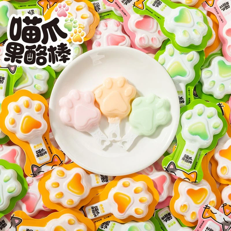 猫爪果酪棒多口味果冻学生儿童喵爪卡通可爱造型水果味小吃零食品