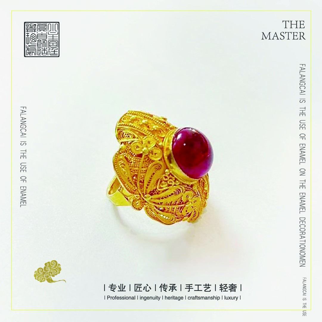 925银树脂戒指 花丝镶嵌戒指-H0817-1-复古款
