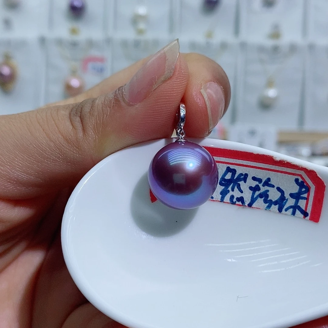 淡水珍珠18K金镶嵌吊坠(赠链)