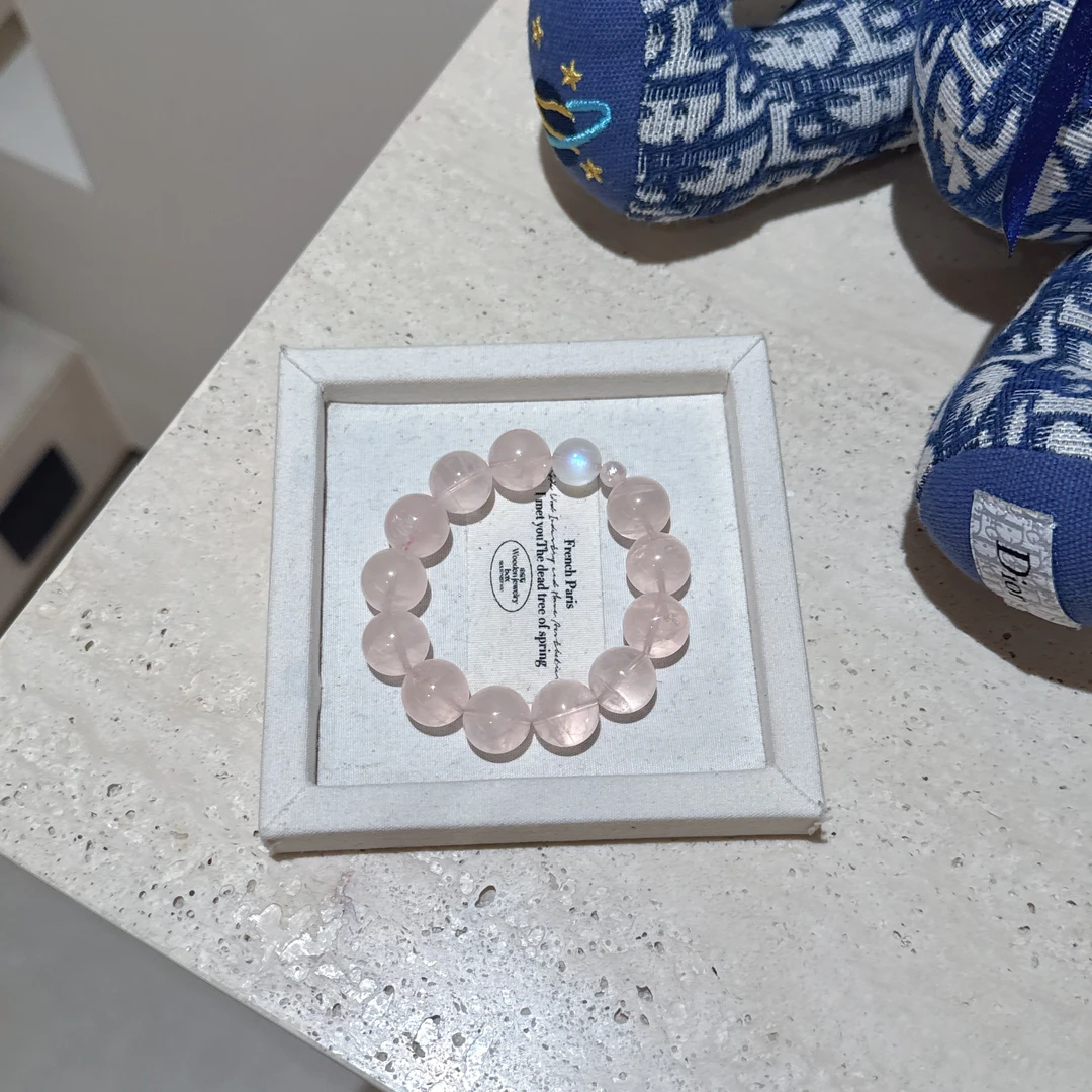 天然水晶冰橘西柚粉水晶手串(多样性发1)A38