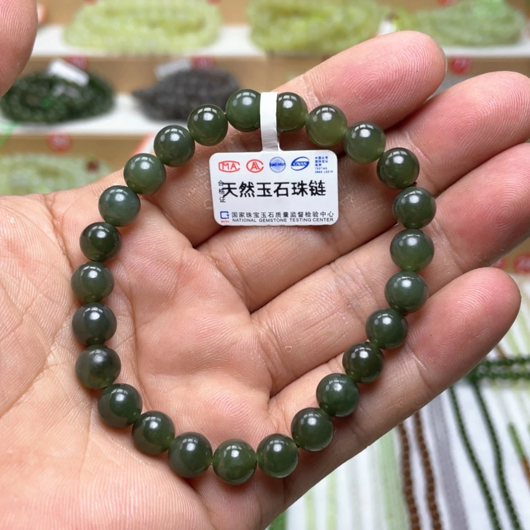 和田玉未镶嵌颈饰8mm