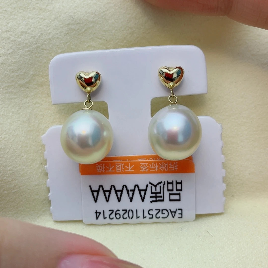 18K金镶嵌耳饰海水珍珠w71