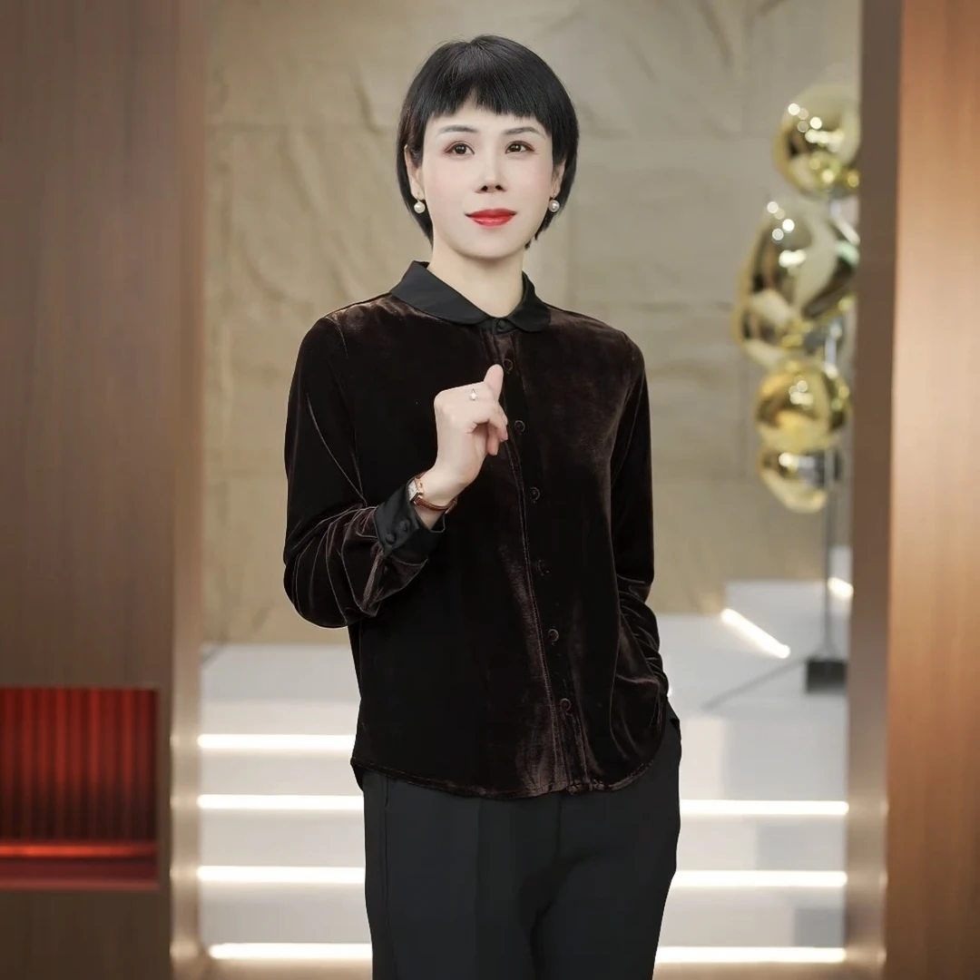 【渲渲推荐】H-F337冬季百搭时尚休闲简约翻领纽扣小衫