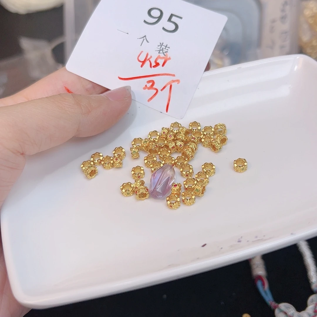 紫晶珠宝半成品银S925镀金镶嵌95