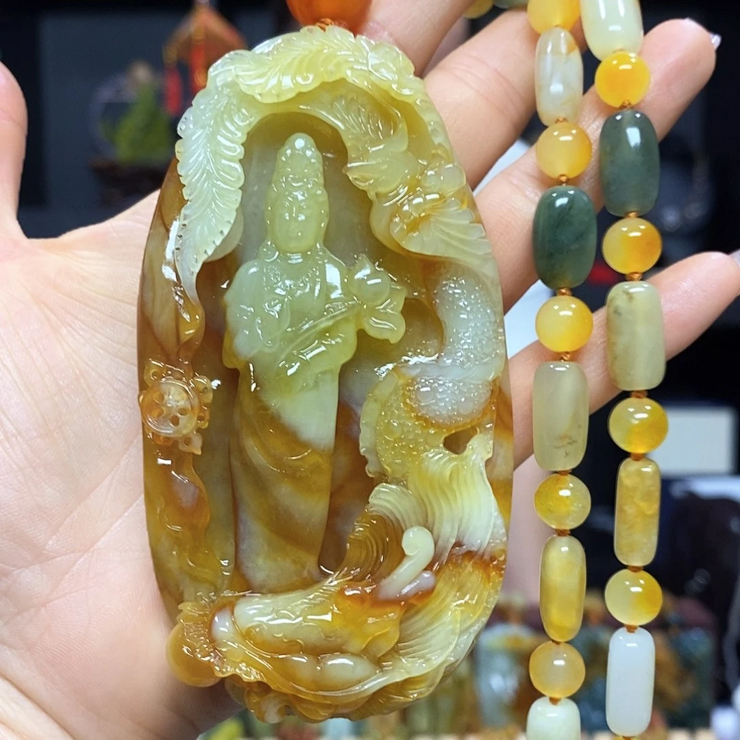 岫玉未镶嵌挂件吊坠