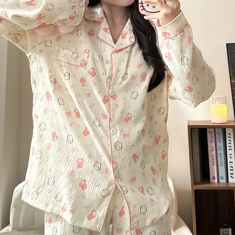云朵棉睡衣女款爆款2025新款秋季长袖长裤生春天家居服套装可外穿
