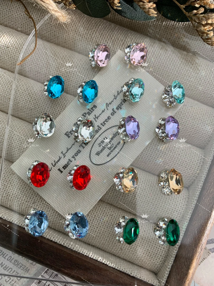 【6*8无底托鸽子蛋堆钻】本甲短甲新款美甲钻饰品手工堆钻持久爆闪