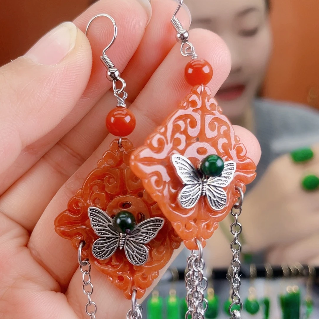 翡翠未镶嵌耳饰饰品