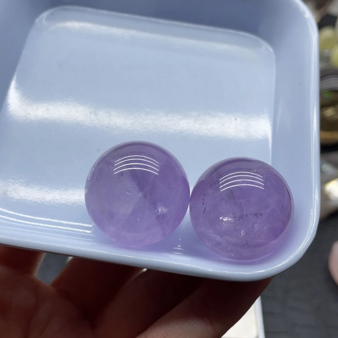 水晶5未镶嵌紫水晶球一对