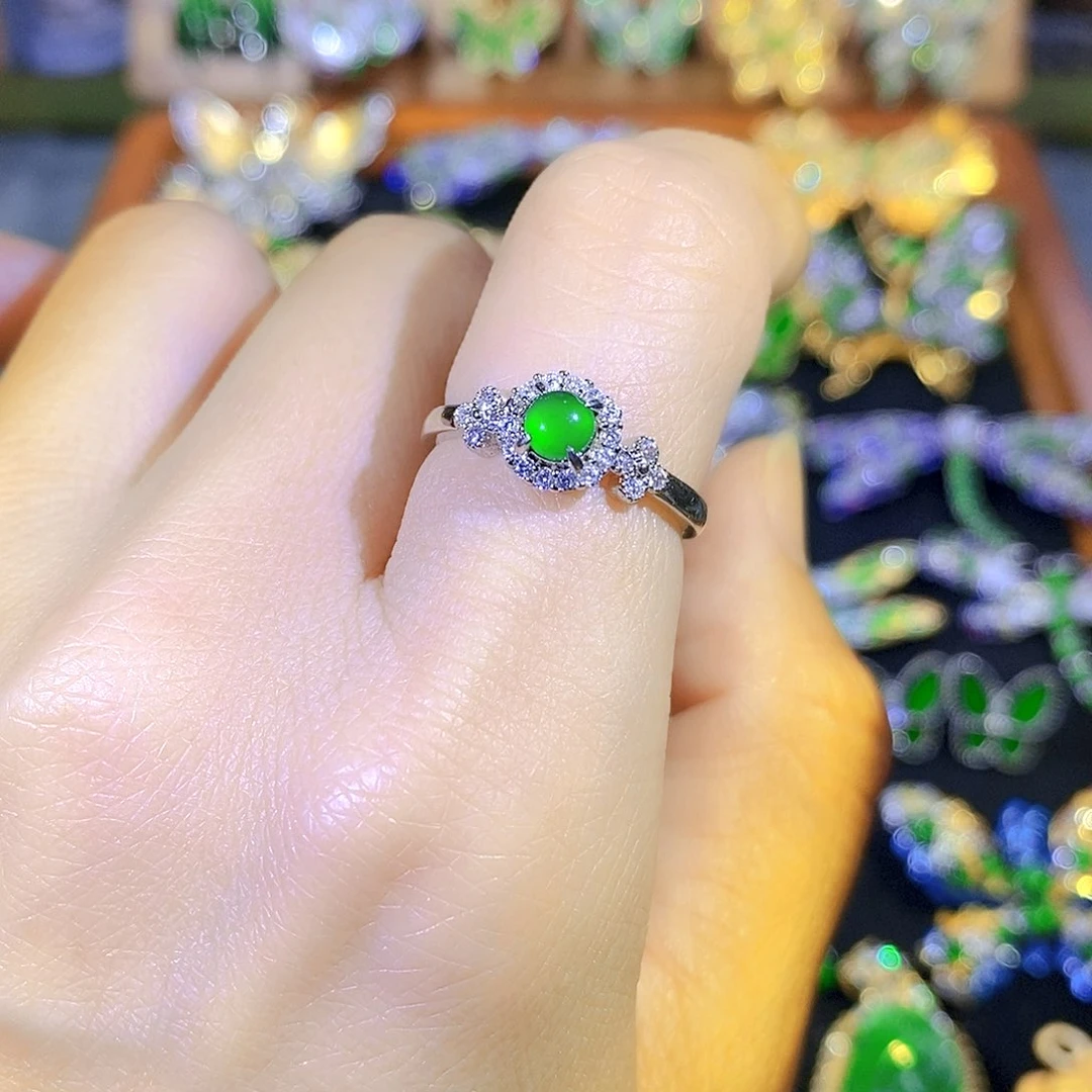 吊坠(不含链)银S925镶嵌翡翠