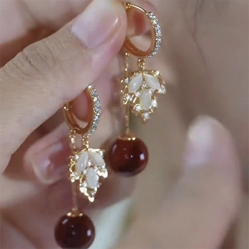 925银针枫叶气质轻奢时尚百搭耳饰700