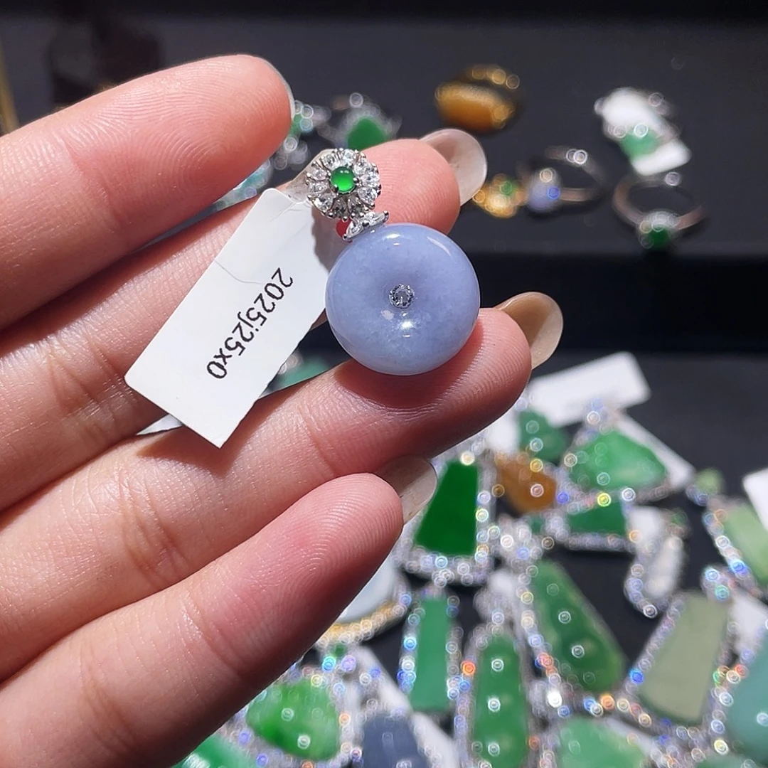 翡翠银S925镶嵌颈饰