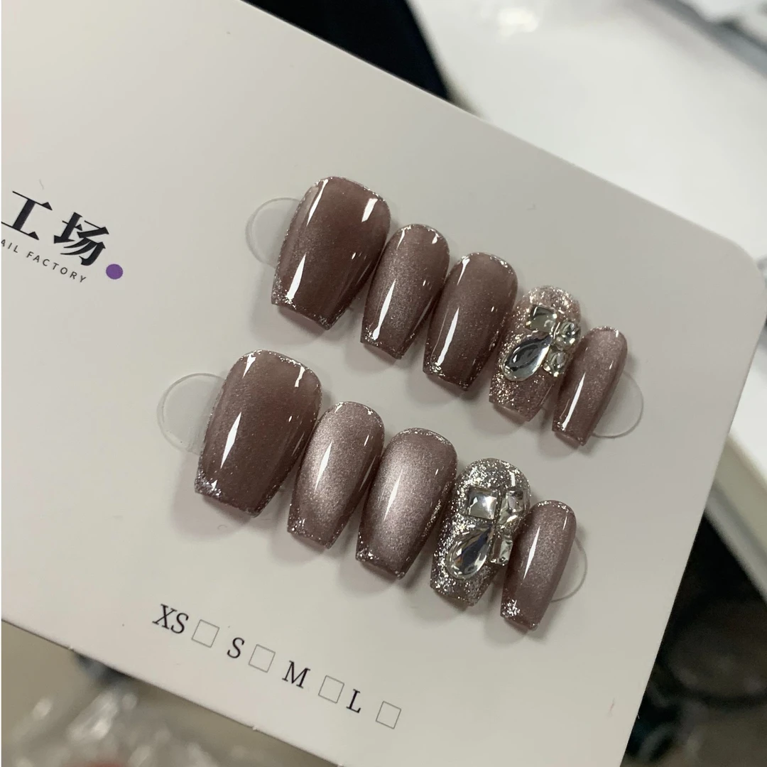 新年大促【冰茶粉柚】纯手工轻奢手工穿戴甲（送高级工具包）