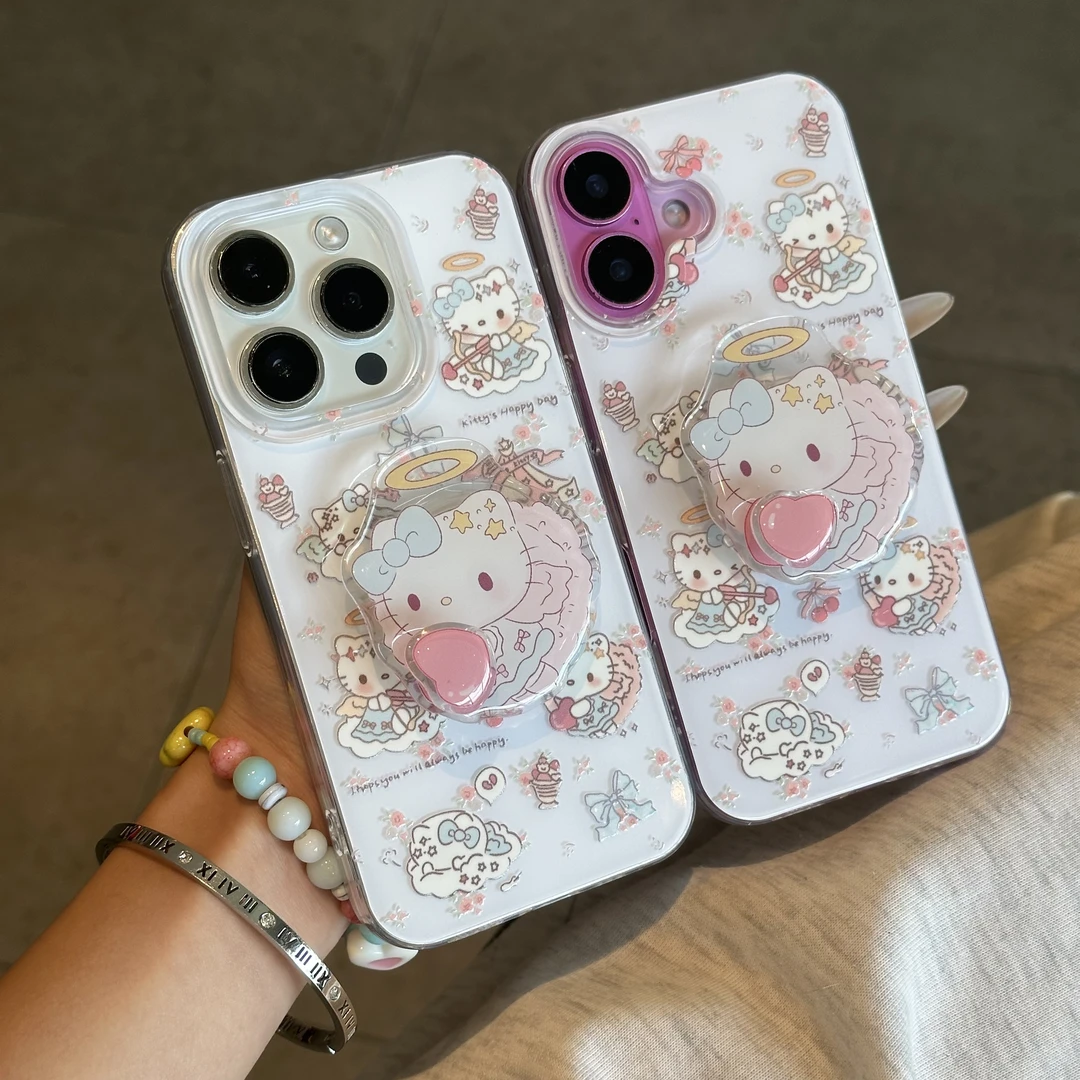 BANCAkitty小天使转转支架适用苹果16手机壳华为vivo小米15oppo