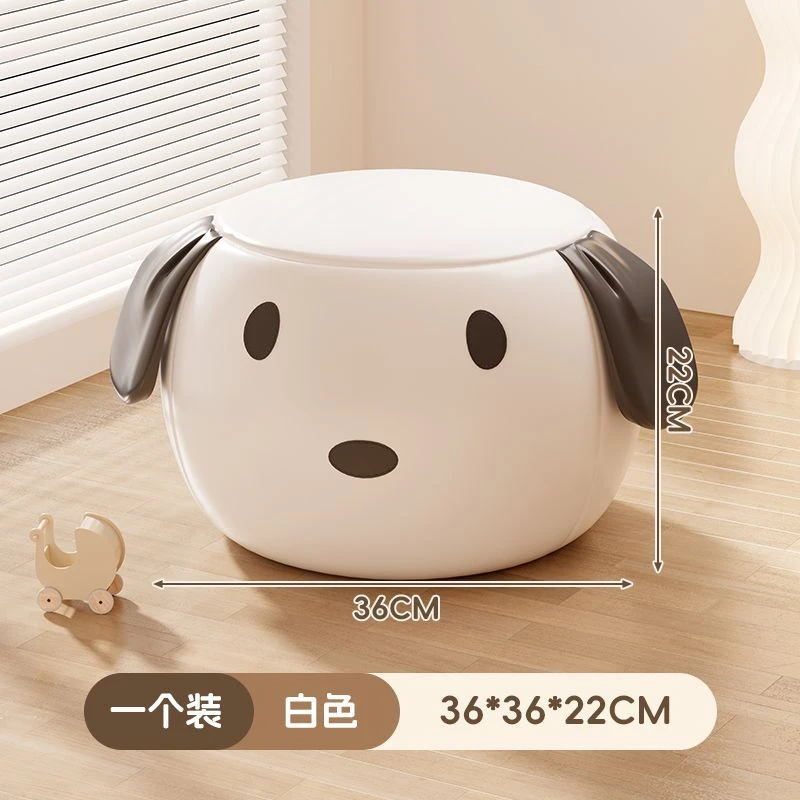 创意万向轮小狗圆形换鞋凳客厅可旋转带滚轮儿童板凳