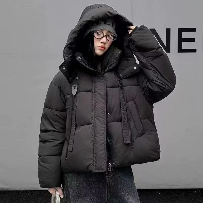 高档泡芙云朵韩系简约保暖新款加厚时尚面包服女装4991[SY]