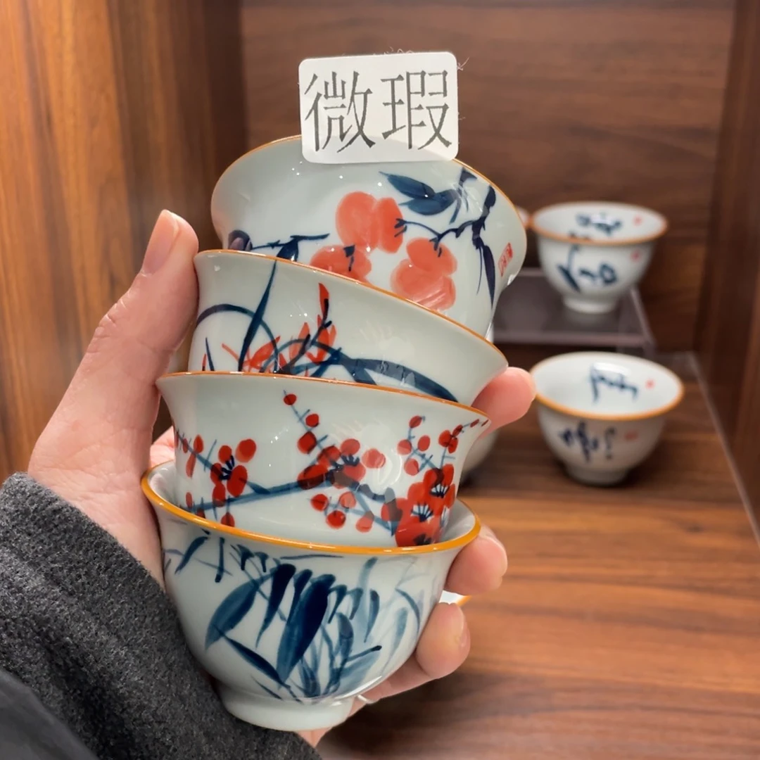 微瑕釉下彩纯手绘