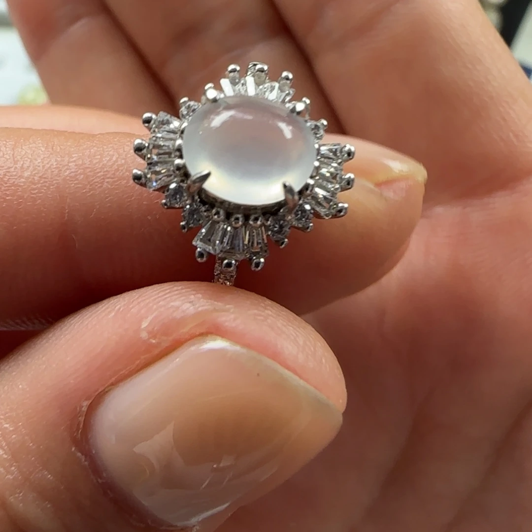 翡翠银S925镶嵌戒指