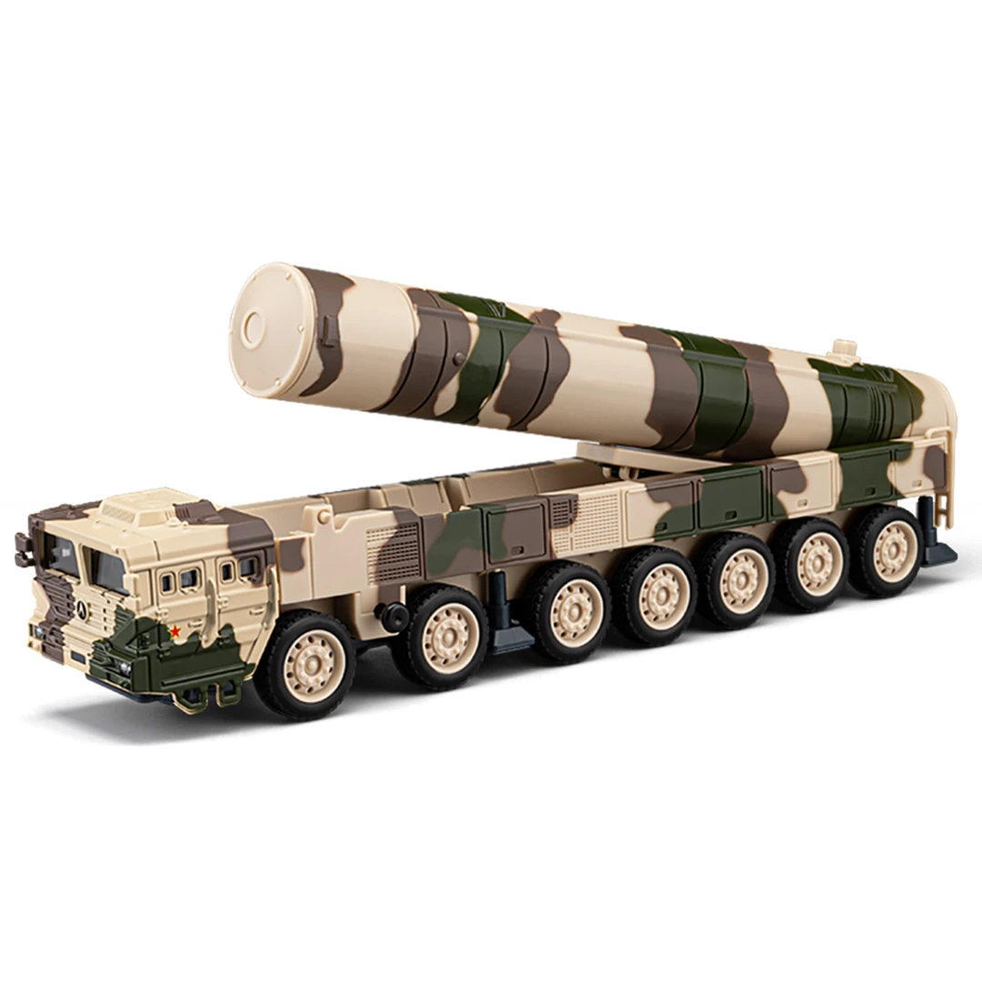1:50军事东风31导弹发射车合金模型仿真声光弹射气压升降玩具