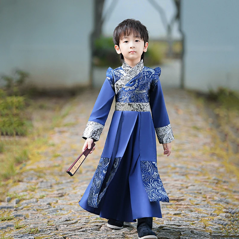 汉服男童2025新款小男孩武侠风帅气唐装儿童中秋新中式演出服秋装
