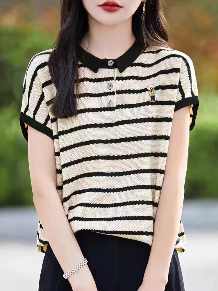 （玉姐家）百搭显瘦小翻领针织衫高级感上衣 新选f1108 J03856