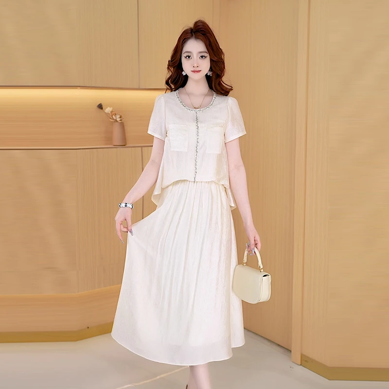 【两件套】夏季时尚女神修身洋气休闲百搭显瘦减龄女装套裙
