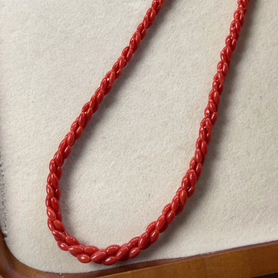 天然宝石红珊瑚项链