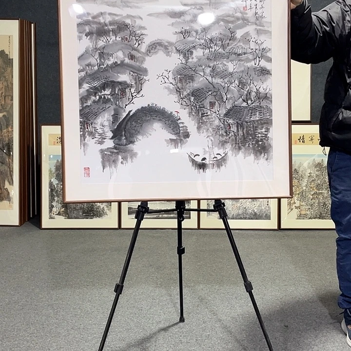 国画手绘画作品带框