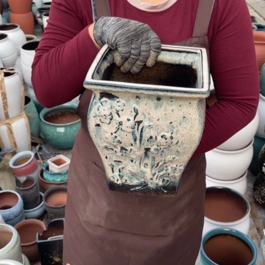 紫砂花盆 口20高24正品正品