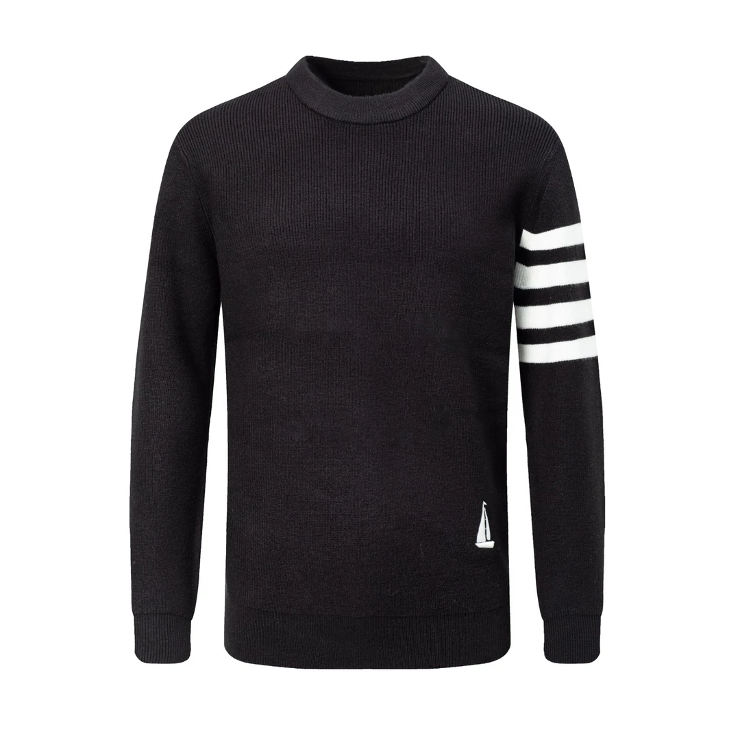 TB专版帆船四条杠毛衣针织衫男士秋冬毛衣百搭圆领休闲保暖男装
