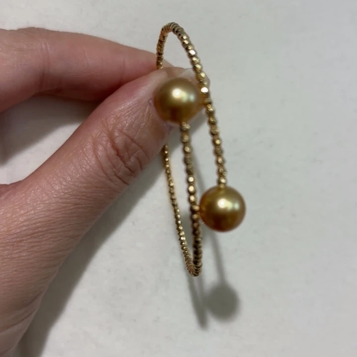 手镯18K金镶嵌海水珍珠