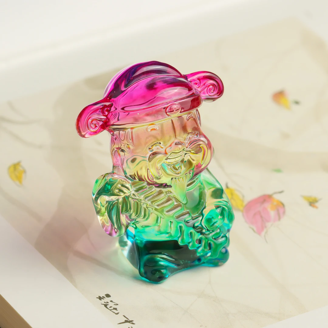 七彩琉璃水晶财神摆件