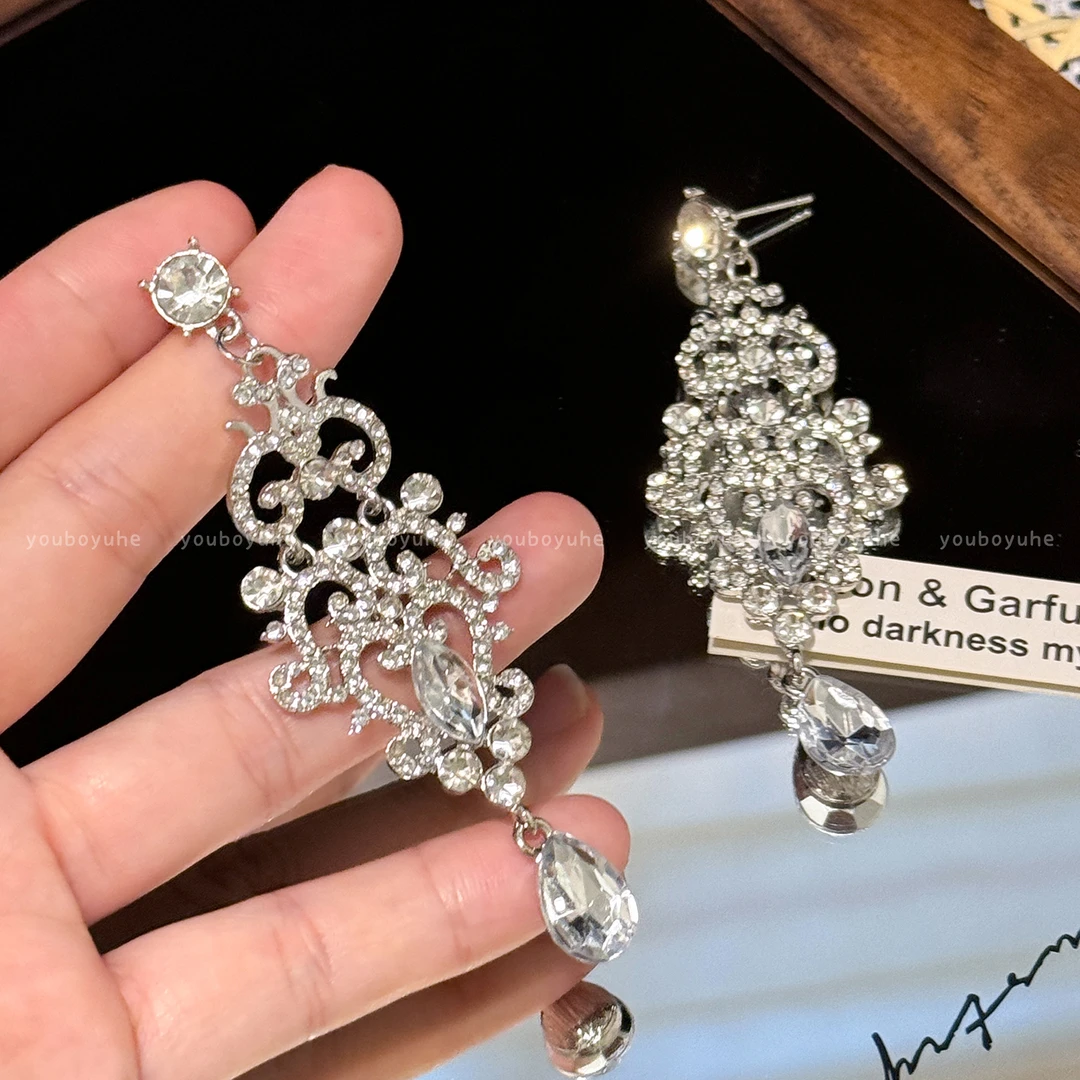 【浠儿姐姐】复古超闪长锆石耳钉轻奢名媛耳饰