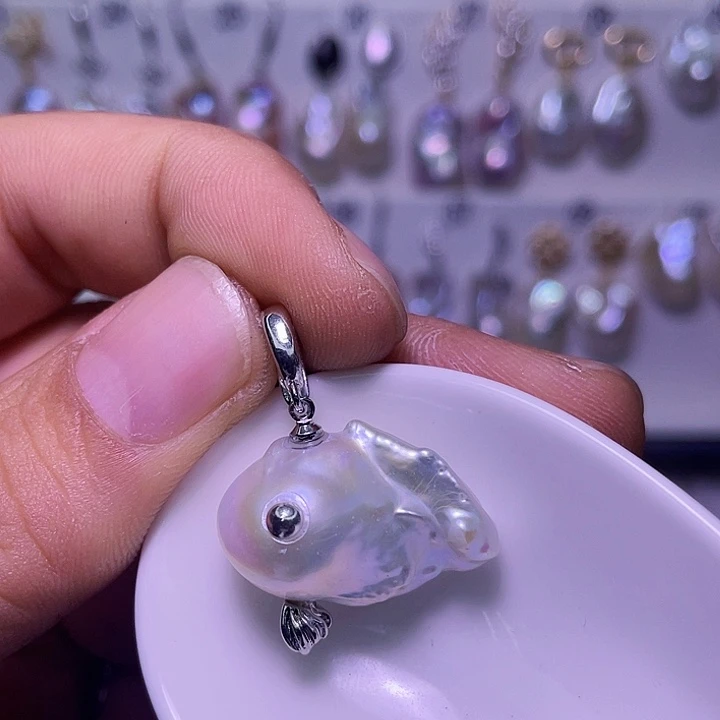 合金淡水珍珠颈饰14