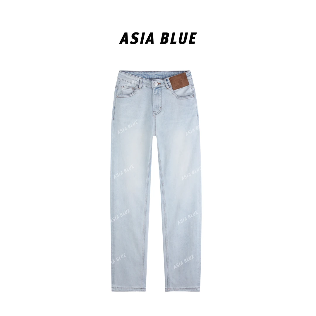 【ASIA BLUE】2025夏季新款薄款弹力窄版百搭直筒牛仔裤子W6017