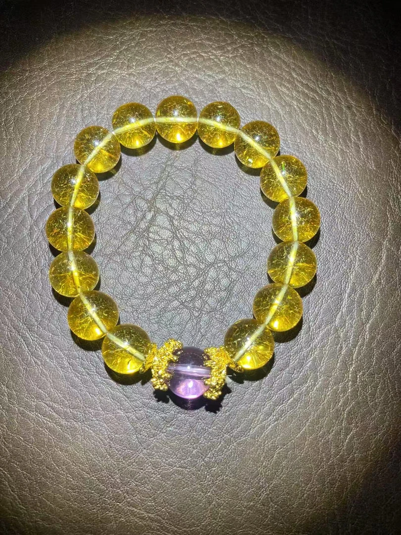 0067黄水晶12mm精品手串yw0067（无礼盒）