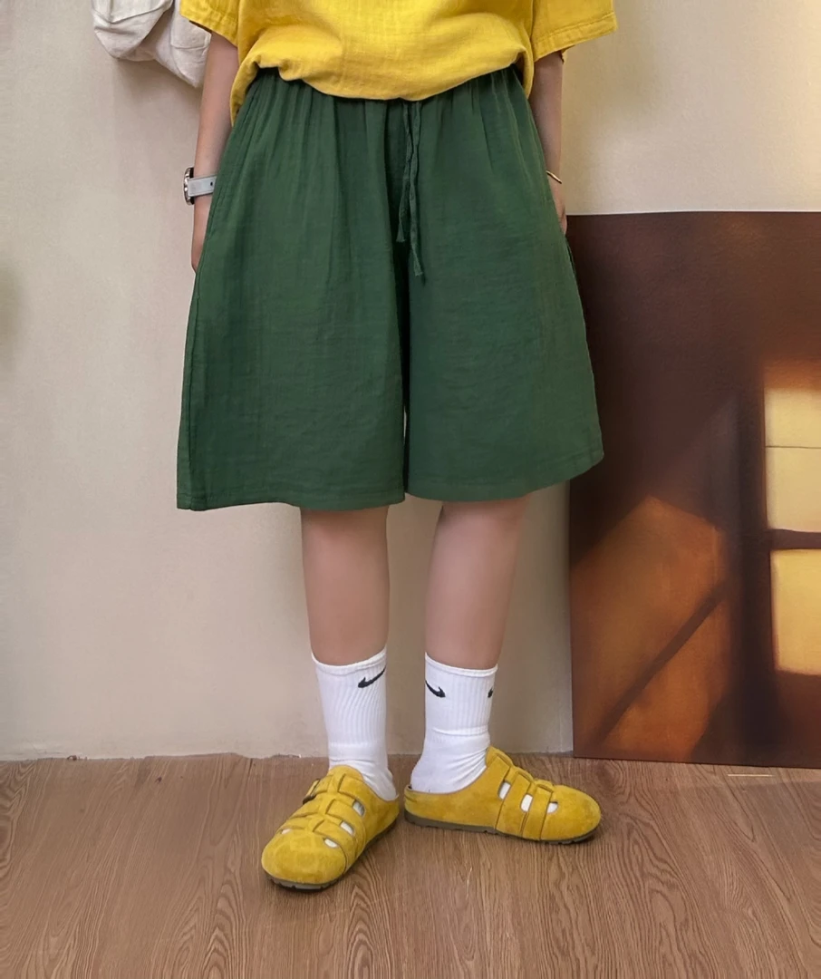 夏季新款宽松休闲百搭纯色短裤3023