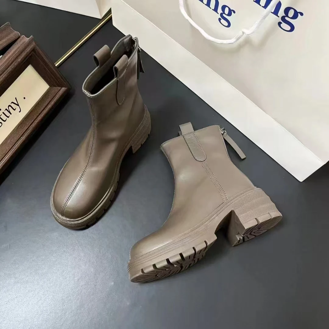 M.Y媛总 厚底增高2024年新款百搭休闲时尚短靴*668-10