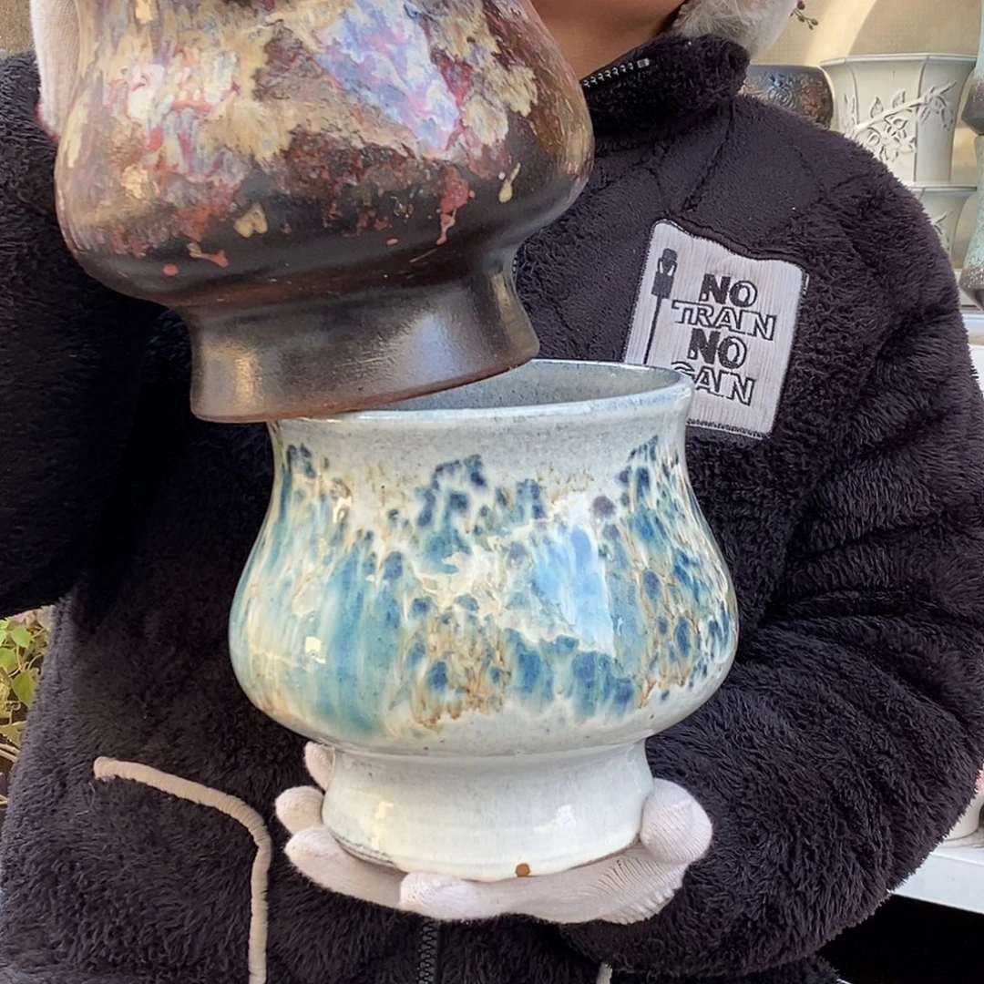 紫砂花盆口18高18福利