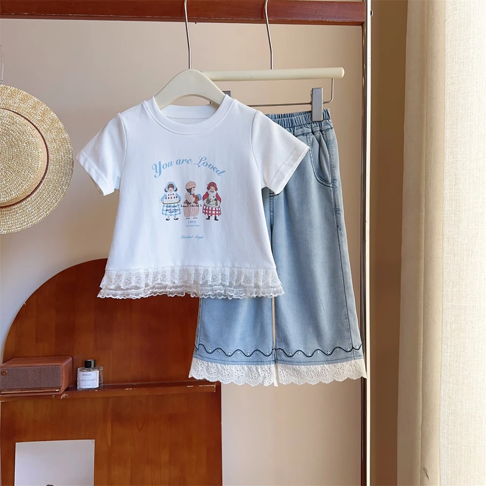 现货【珍妮派对】纯棉5240短袖女童夏季宽松T恤趣味卡通百搭上衣