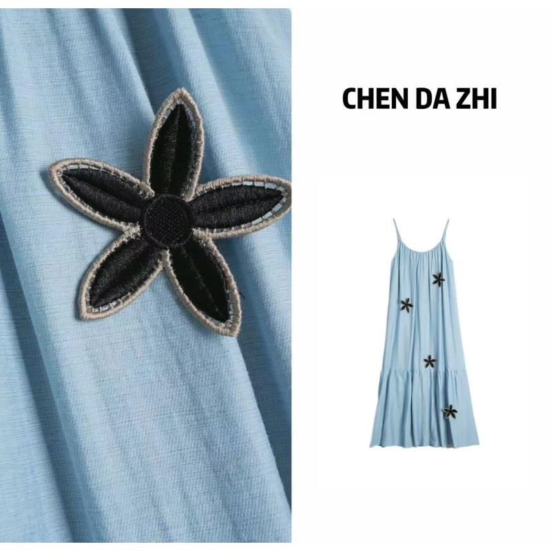 【大只定制】荒野花海 夏季设计款气质时尚百搭宽松连衣裙4XLYZ3726