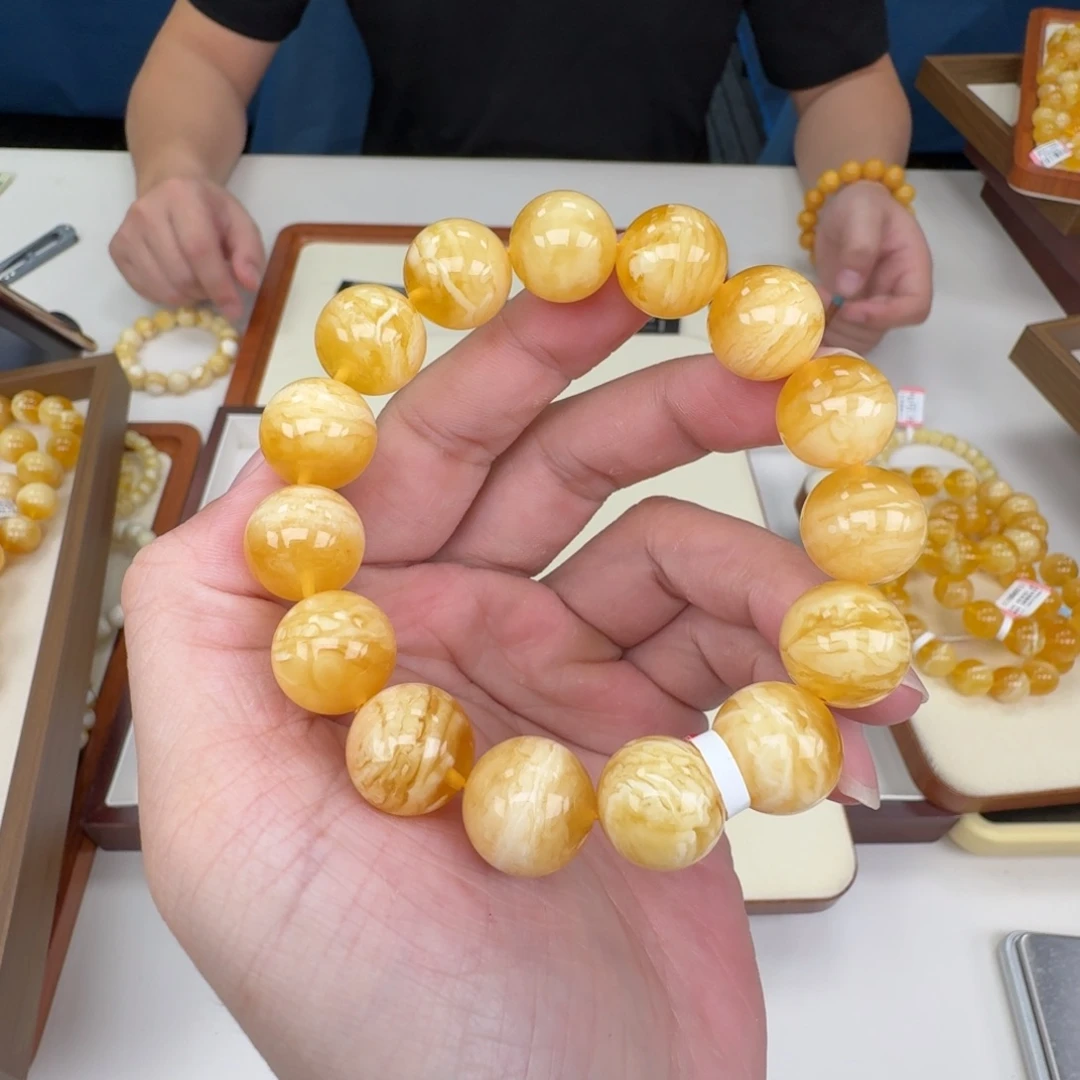 琥珀未镶嵌手链蜜蜡手串